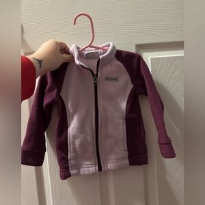 Columbia Kids' Maroon and Light Pink Fleece Jacket